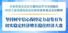  市委常委会集会会议专题转达进修全国稳住经济大盘电视电话集会会议和省委